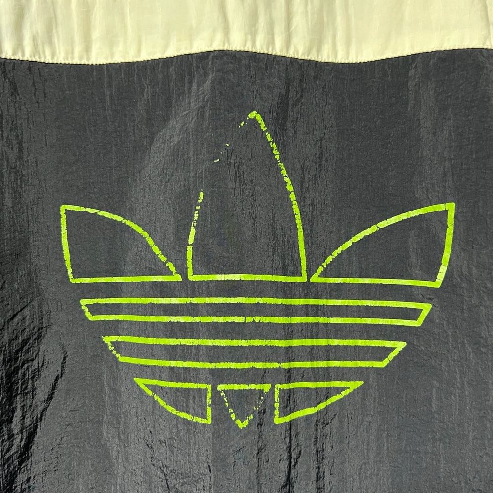 Vintage Adidas Trefoil Purple & Neon Pullover Coat Jacket L Flawed - Picture 6 of 9